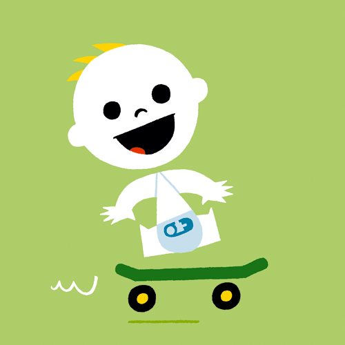 geboortekaartje skateboard